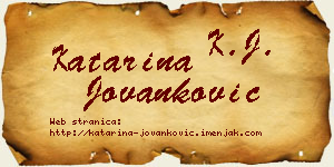 Katarina Jovanković vizit kartica